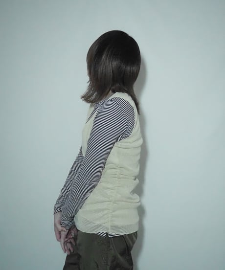 glitter shirring sleeveless tops