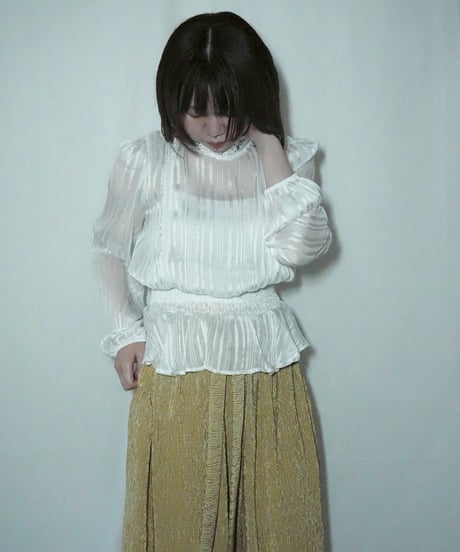 sheer and glitter stripe blouse