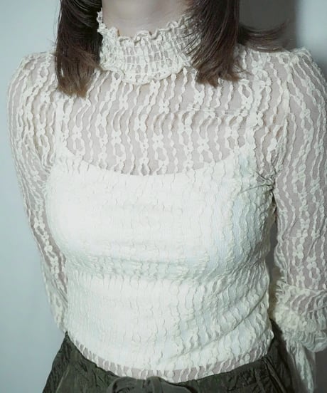 frill collar lace tops