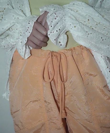 salmon pink nylon parachute pants