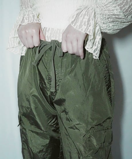 khaki nylon cargo pants