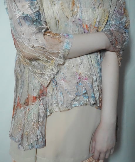 gradation lace design tops