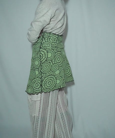 light green geometry mini skirt