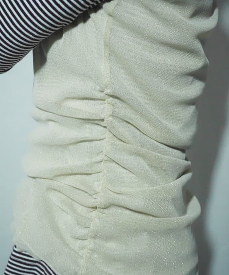 glitter shirring sleeveless tops