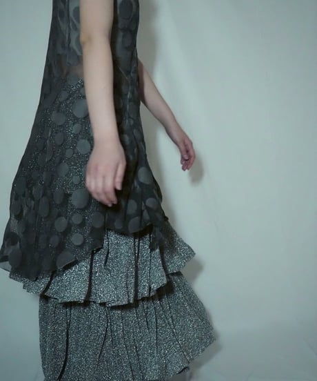 glitter ruffle long skirt