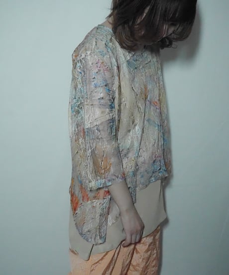 gradation lace design tops