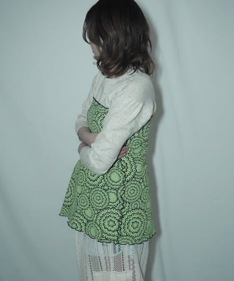 light green geometry mini skirt