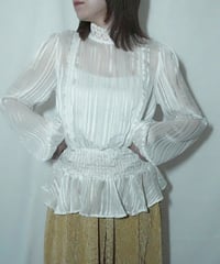 sheer and glitter stripe blouse