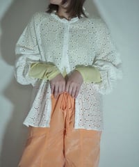 cutwork white blouse