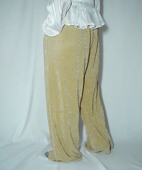 gold pleats wide pants