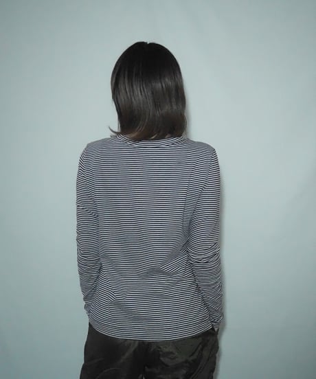 purple border long sleeve tee