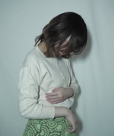 melange ivory henley tee