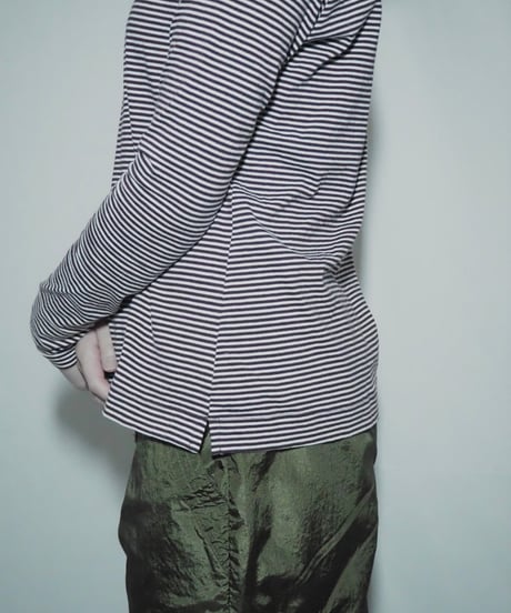 purple border long sleeve tee