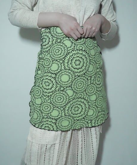light green geometry mini skirt