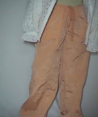 salmon pink nylon parachute pants