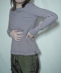 purple border long sleeve tee