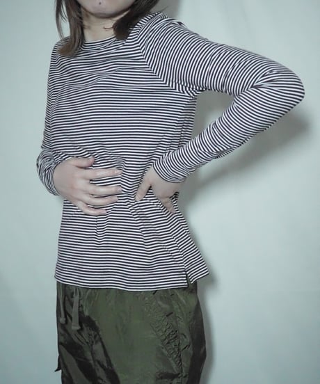 purple border long sleeve tee