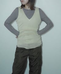 glitter shirring sleeveless tops