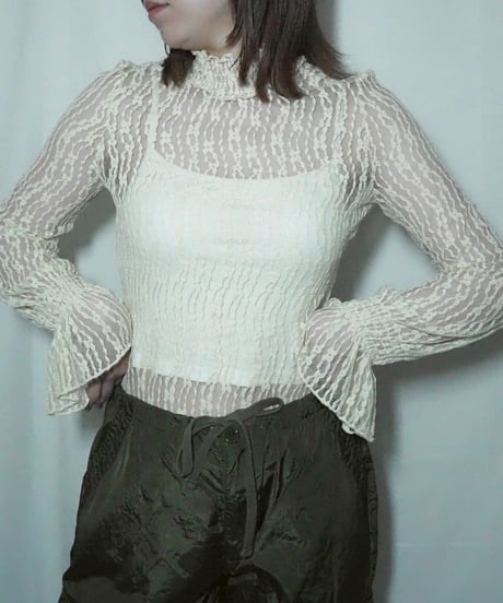 frill collar lace tops