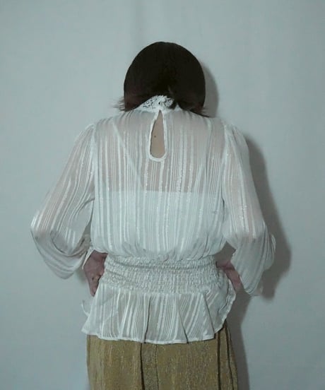 sheer and glitter stripe blouse