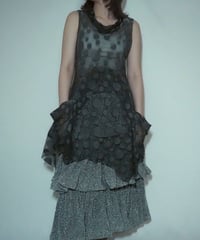 sheer dot mock neck design dress