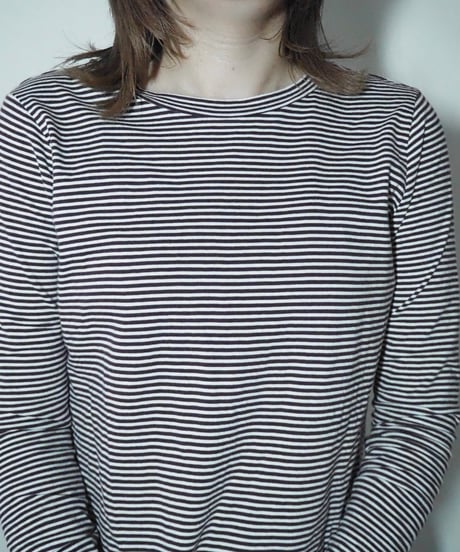 purple border long sleeve tee