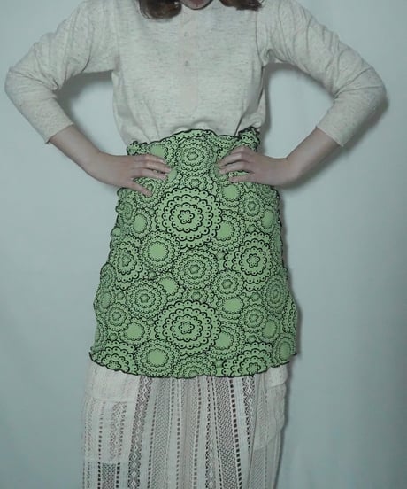 light green geometry mini skirt
