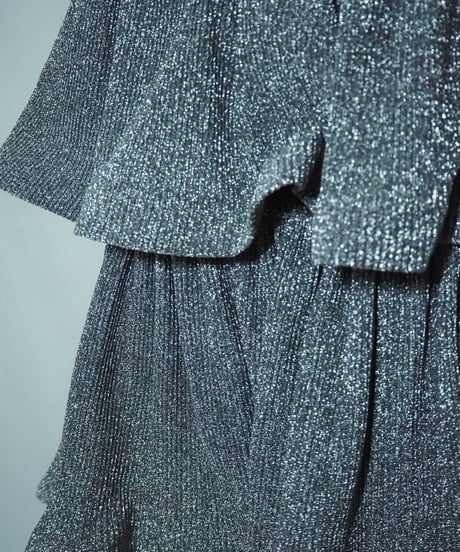 glitter ruffle long skirt