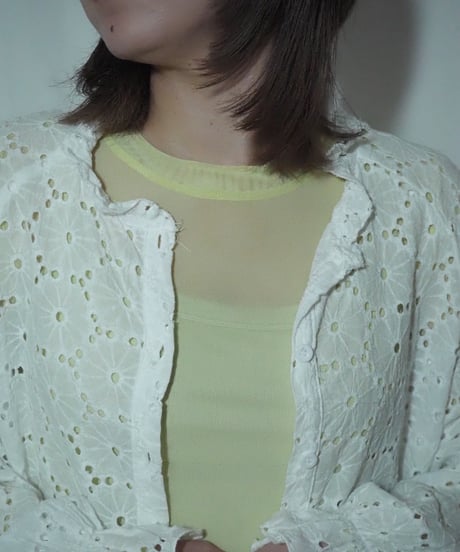 cutwork white blouse