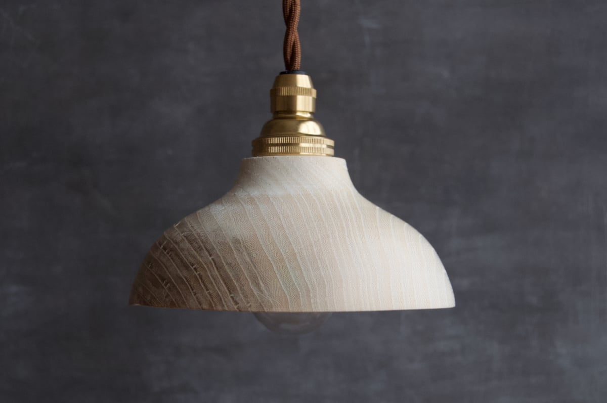 原木》ペンダントライト 直径12cm《セン》 | かわらまち木工舎 中山由紀子