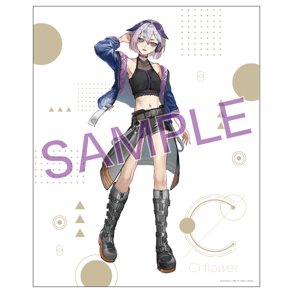 イラストレーターChihiro氏 キャンバスプリントアート No.7 しろあいすさんイラスト キャンバスプリント (Shiroice canvas print) |