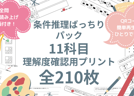 【条件推理ばっちりパック】対象11科目、問題210ページのセット（基礎から入試レベルまで）