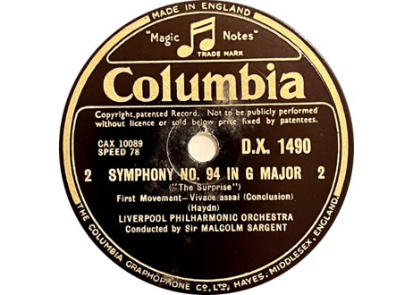 クレデンザ1926×78rpmの邂逅CD-Rシリーズ Vol.16 サー・マルコム・サージェント ハイドン『驚愕』＆ メンデルスゾーン『スコットランド』