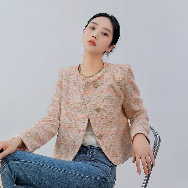 ➁番 新作✨高級ツイードジャケット ピンク | GLANZ JAPAN ➁番 新作✨高級ツイードジャケット ピンク | GLANZ JAPAN