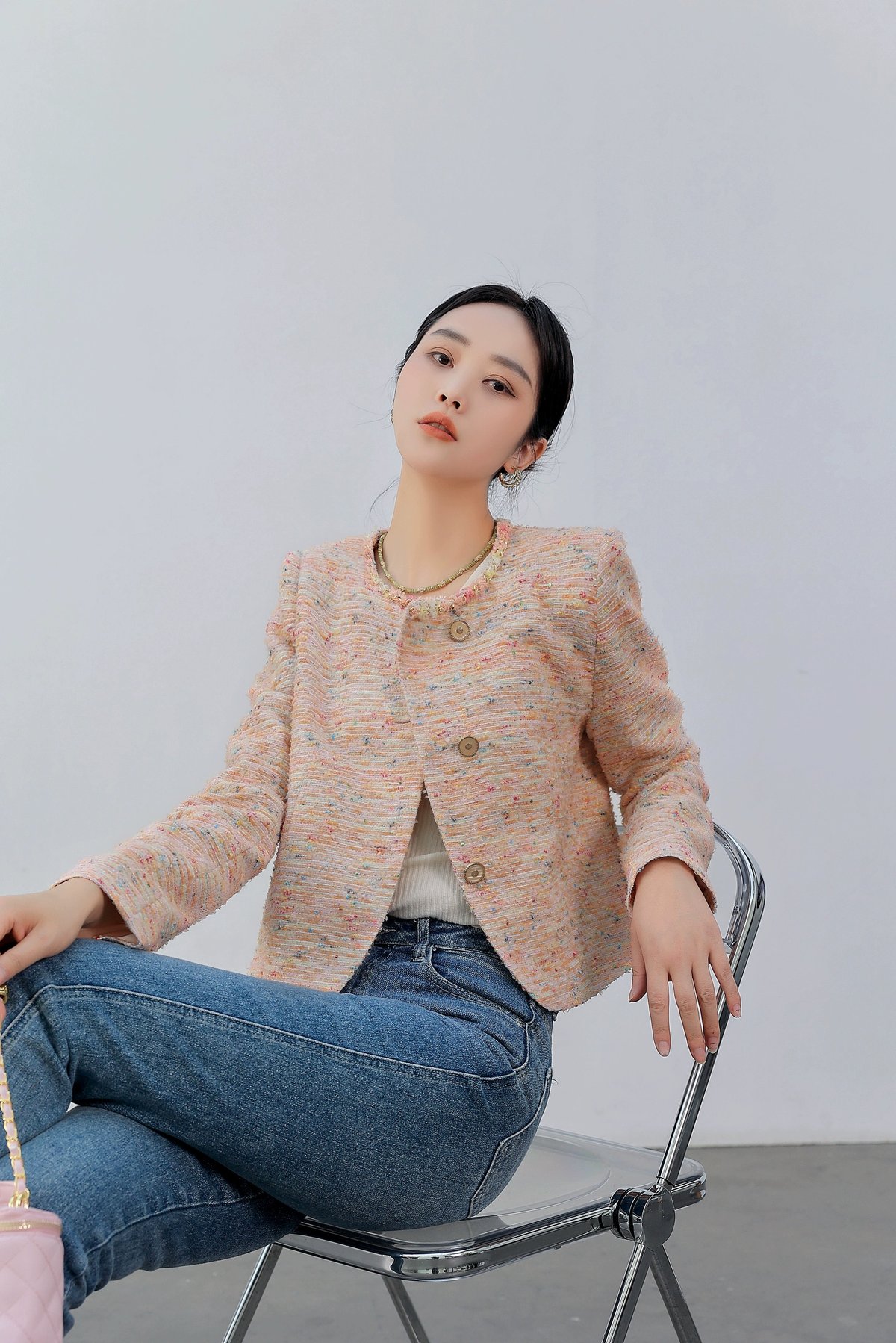 ➁番 新作✨高級ツイードジャケット ピンク | GLANZ JAPAN ➁番 新作✨高級ツイードジャケット ピンク | GLANZ JAPAN