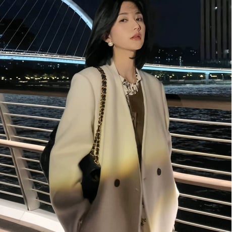 カシミア混ロングコート