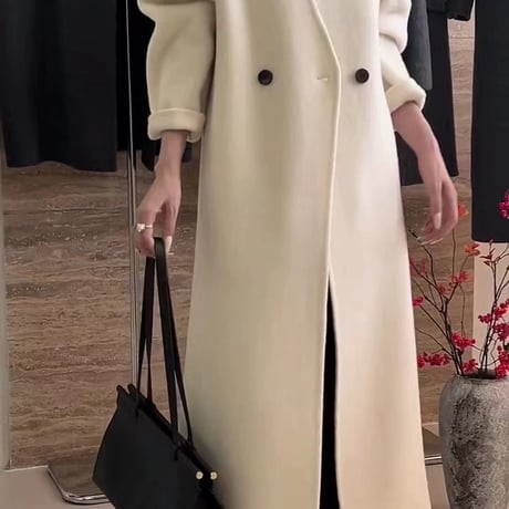 カシミア混ロングコート