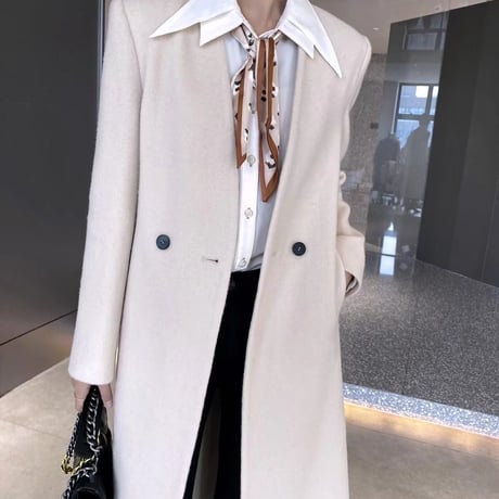 カシミア混ロングコート