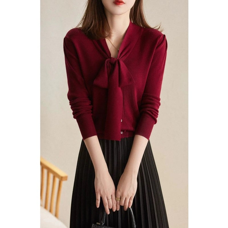 【新品未使用】LAlSSE PASSÉ☆リボンニットアンサンブル 柔らかいリボンニット 赤 | GLANZ JAPAN