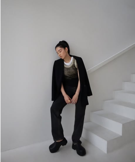 Spice  2way Knit Vest 【Black pepper】