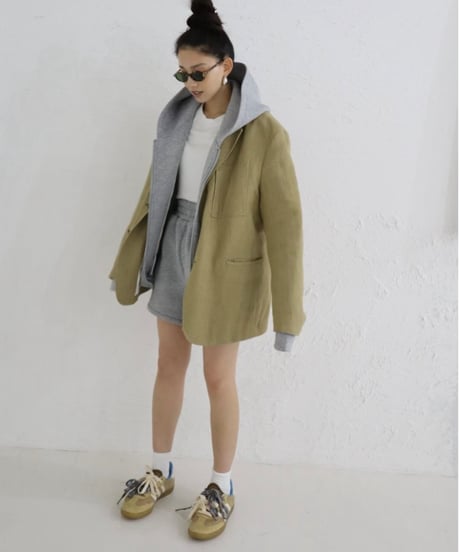 Marshmallow zip hoodie【gray】