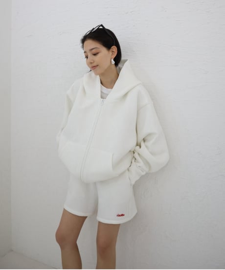 Marshmallow zip hoodie【white】