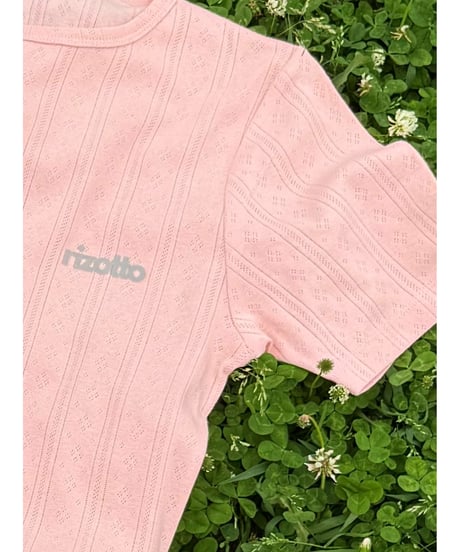 Cotton flower mesh T 【peach】