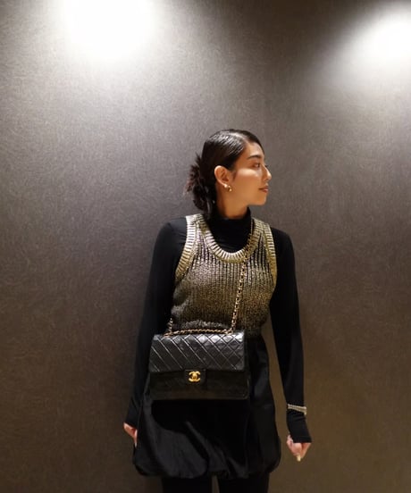 Spice  2way Knit Vest 【Black pepper】