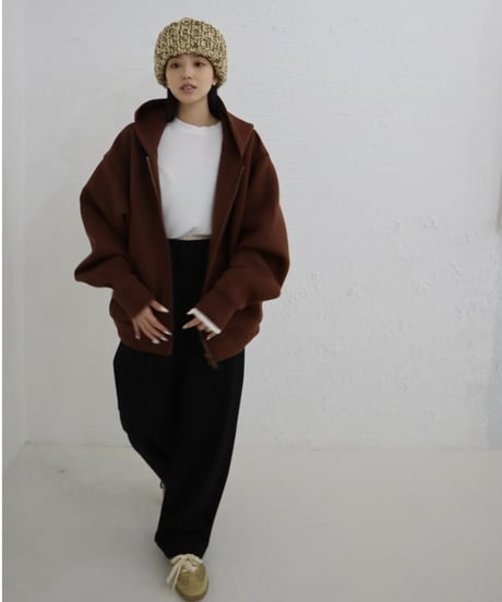 Marshmallow zip hoodie【brown】