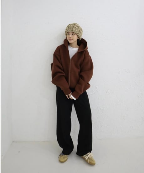 Marshmallow zip hoodie【brown】