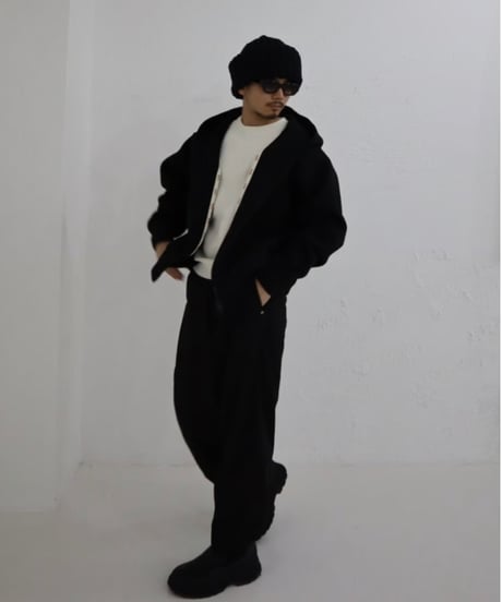 Marshmallow zip hoodie【black】