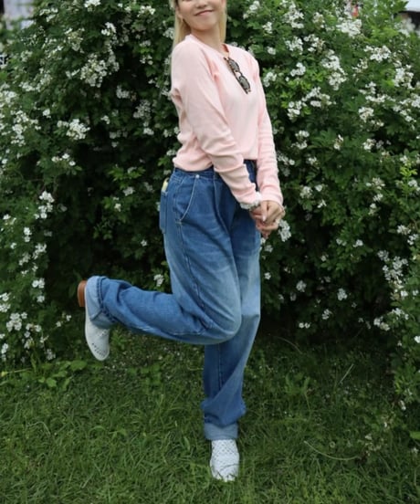 Cotton flower mesh longT【peach】