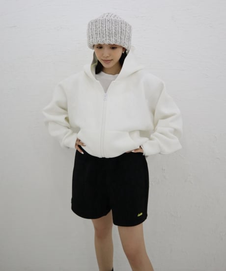 Marshmallow zip hoodie【white】