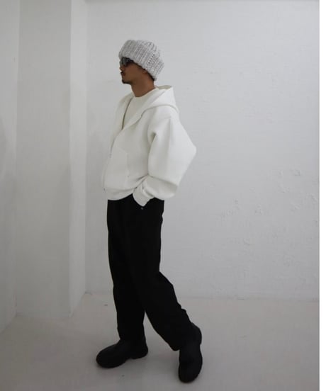 Marshmallow zip hoodie【white】
